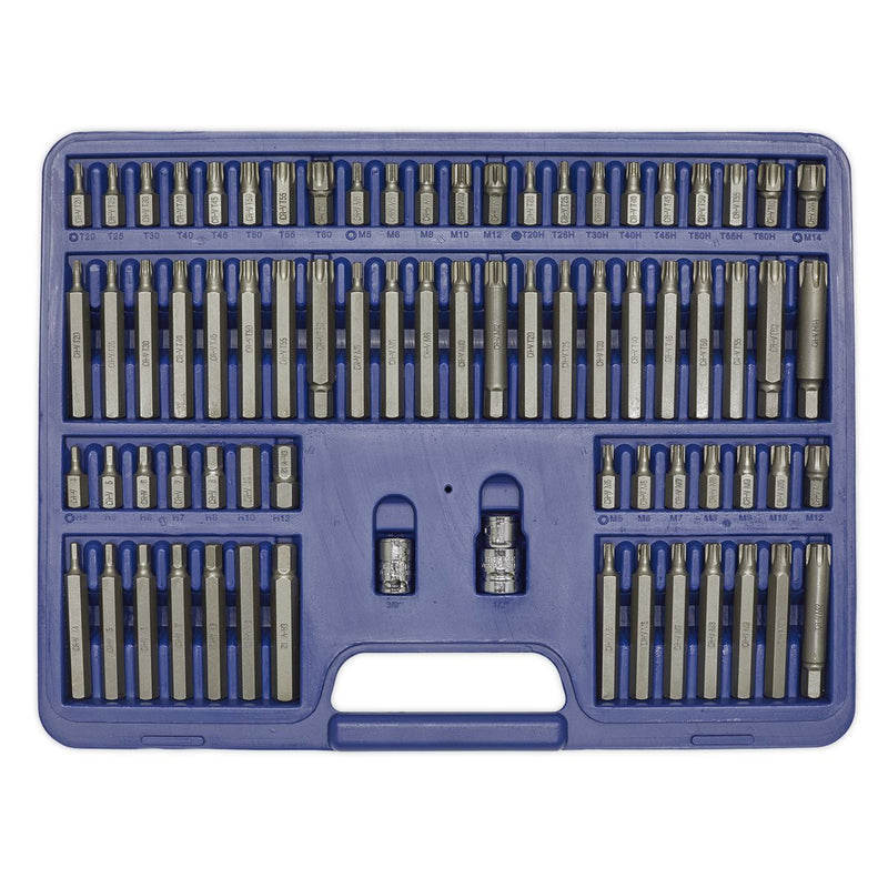 Sealey TRX-Star/Sec TRX-Star/Hex/Ribe/Spline Bit Set 74pc 1/2&3/8" AK21974 Sealey  - Dynamic Drive
