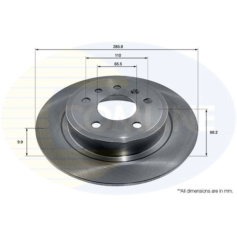 Comline Rear Brake Discs & Pads fits Saab 9-5 1997-2009 1.9 2.0 2.2 2.3 3.0