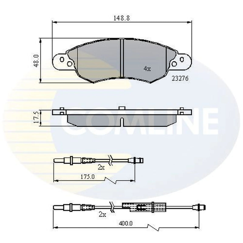 Comline 4 x Front Brake Pad Set fits Citroën C5 I 2001-2004 1.8