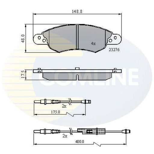Comline 4 x Front Brake Pad Set fits Citroën C5 I 2001-2004 1.8