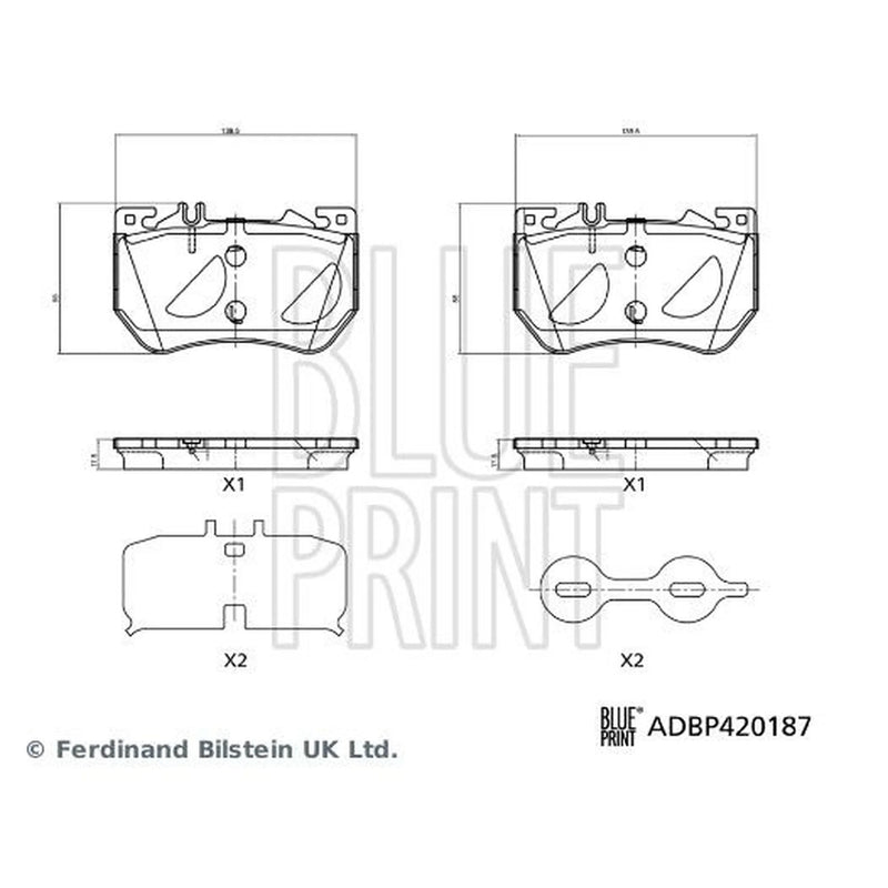 Blue Print Front Brake Pad Set ADBP420187