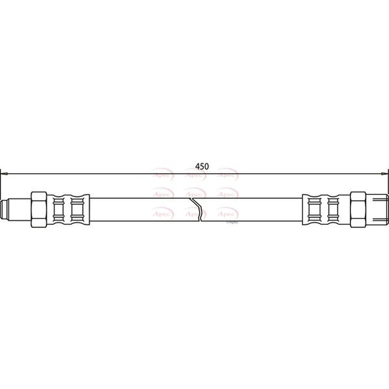 Apec Brake Hydraulic Hose Line Rear fits Mercedes-Benz G-Class 1982-1997