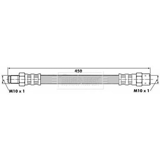 Borg & Beck Brake Hydraulic Hose Line Rear Right BBH6380