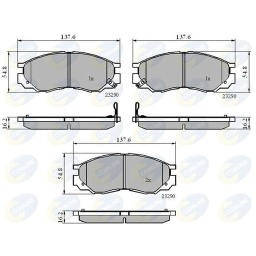 Comline 4 x Front Brake Pad Set fits Mitsubishi Space Gear 1995-2002 2.0