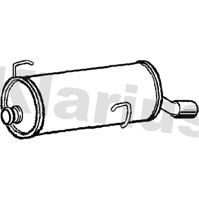 Klarius Box With Tail Pipe Rear fits Peugeot 206 2001-2009 1.4