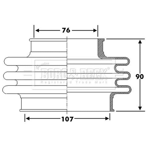 Borg & Beck Drive Shaft Bellow Kit Wheel Side Thermoplast BCB6276