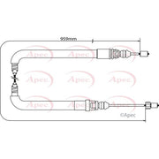 Apec Handbrake Cable Right Rear fits Citroën C4 Grand Picasso I 2006-2013