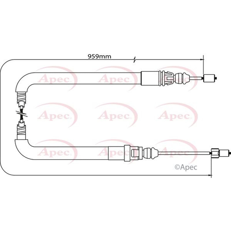 Apec Handbrake Cable Right Rear fits Citroën C4 Grand Picasso I 2006-2013