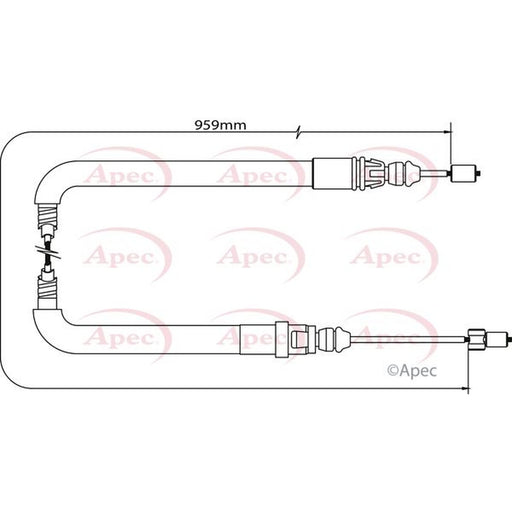 Apec Handbrake Cable Right Rear fits Citroën C4 Grand Picasso I 2006-2013