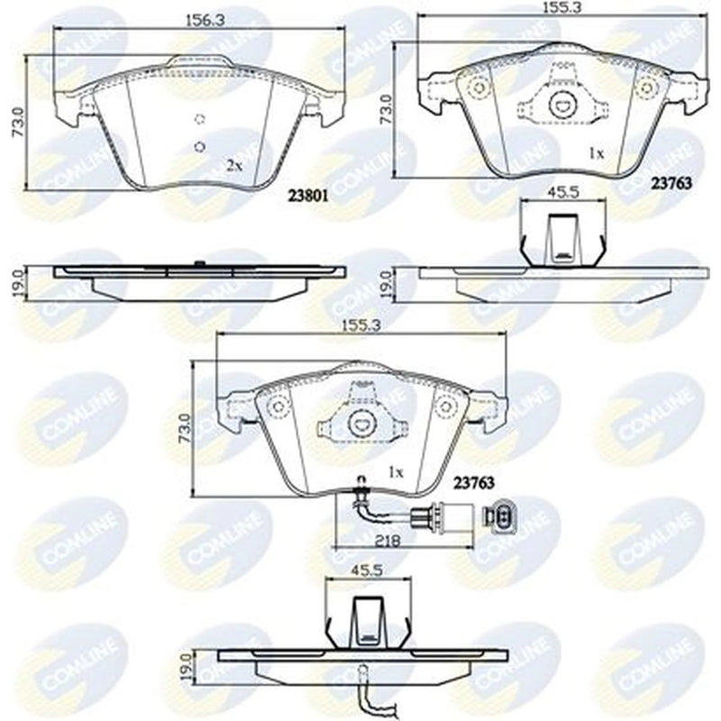 Comline Front Brake Internally Vented Discs & Pads fits Audi A6 C6 2004-2008 2.4