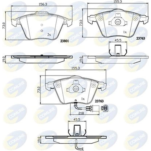 Comline Front Brake Internally Vented Discs & Pads fits Audi A6 C6 2004-2008 2.4