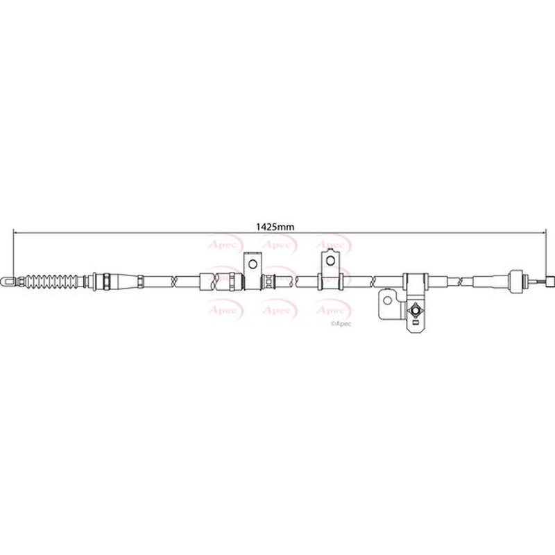 Apec Handbrake Cable Left Rear fits Hyundai Coupe II 2001-2009 1.6 2.0 2.7