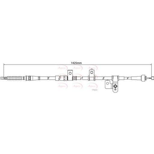 Apec Handbrake Cable Left Rear fits Hyundai Coupe II 2001-2009 1.6 2.0 2.7
