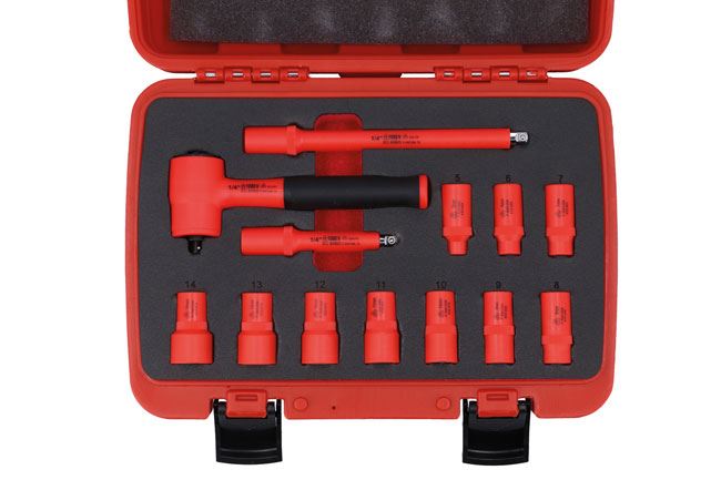 Laser Insulated Socket Set 1/4"D 13pc Laser - Dynamic Drive