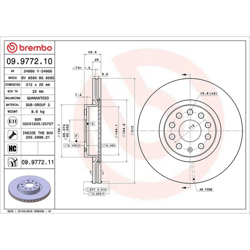Brembo Front & Rear Brake Discs & Pads fits Audi Q3 2011-2018 1.4 2.0