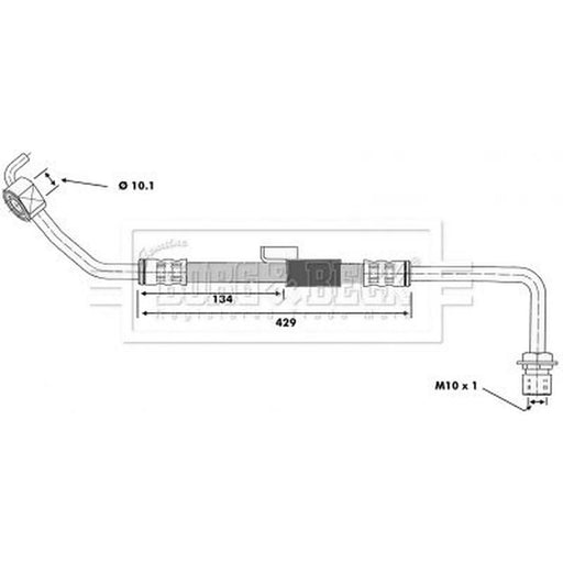 Borg & Beck Brake Hydraulic Hose Line Front Right BBH6179