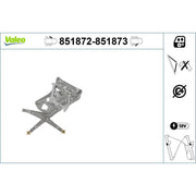 Valeo Electric Window Regulator Lifter Right Front 851873