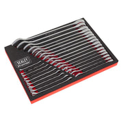 Sealey Premier Combination Spanner Set EVA Tray 6-32mm Open End Ring Metric 25pc Sealey  - Dynamic Drive