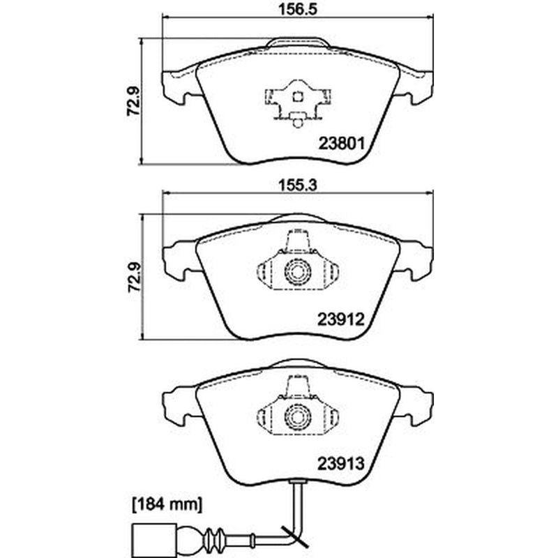 DON Front Brake Pad Set fits Audi A3 2003-2013 2.0 3.2
