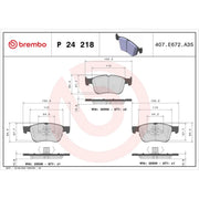 Brembo 4 x Front Brake Pad Set fits Ford Focus IV 2018-2025 1.0 1.5 2.0 2.3