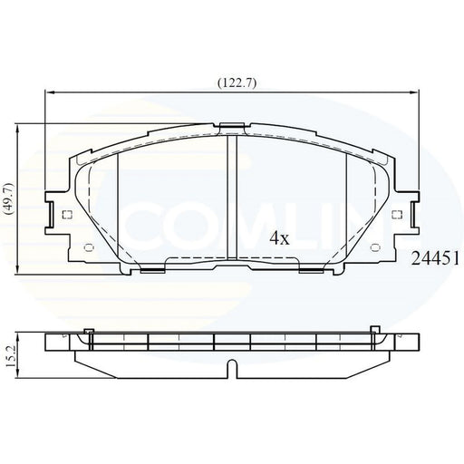 Comline 4 x Front Brake Pad Set fits Lexus Ct 2011 on