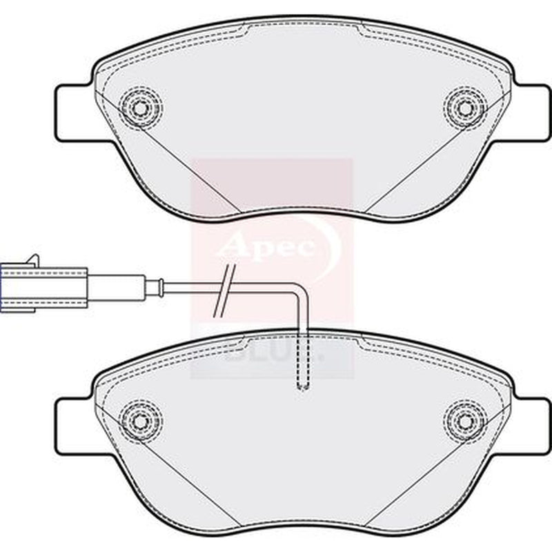 Apec Front Brake Pad Set fits Abarth 500 / 595 / 695 2008 on 1.4