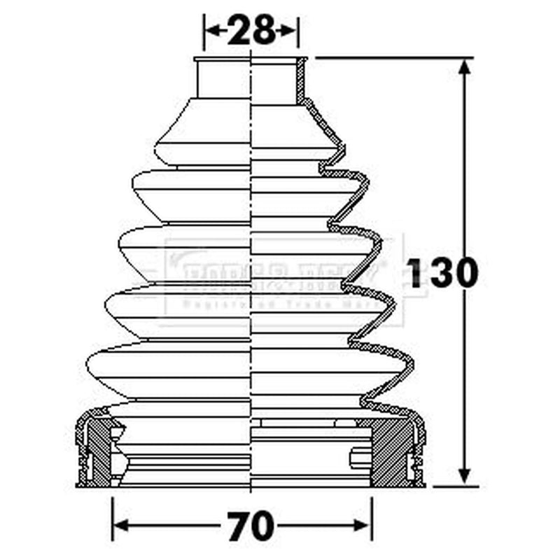 Borg & Beck Drive Shaft Bellow Kit transmission sided Thermoplast BCB6253