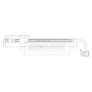 Borg & Beck Brake Hydraulic Hose Line Rear L BBH8932