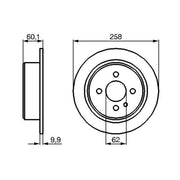 Bosch 2 x Solid Brake Discs fits BMW 3 1978-1994 2.7