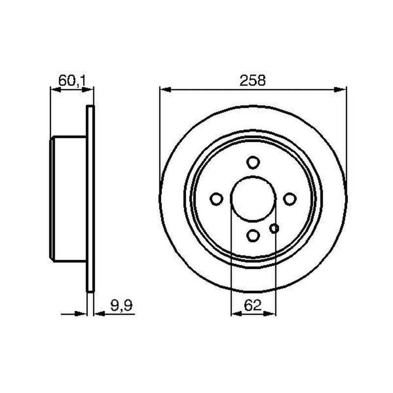 Bosch 2 x Solid Brake Discs fits BMW 3 1978-1994 2.7