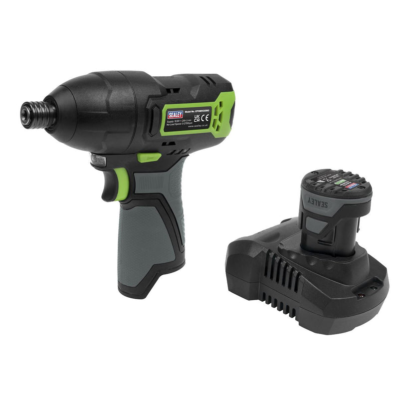 Sealey Cordless Impact Driver 1/4"Hex Drive 10.8V 2Ah SV10.8 Series CP108VCID Sealey - Dynamic Drive