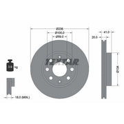 Textar 2 x Vented Front Brake Discs 92133403-x2