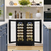 Baridi 40 Bottle/120 Can Freestanding Dual Zone Wine Fridge & Cooler 60cm Baridi - Dynamic Drive