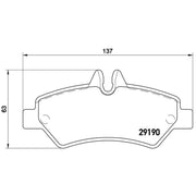 Brembo 4 x Rear Brake Pad Set fits Mercedes-Benz Sprinter 3,5-T 2006-2018