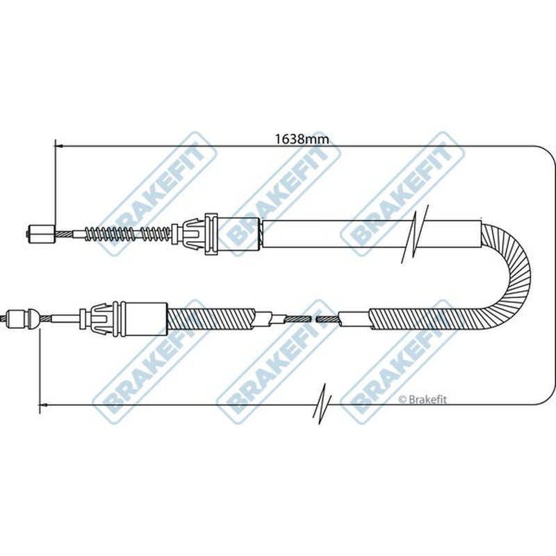 Apec Handbrake Cable Left Rear fits Peugeot 206 1998-2012 1.1 1.4 1.6 1.9 2.0