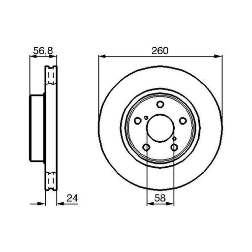 Bosch Front Brake Vented Discs & Pads fits Subaru Impreza 2007-2012 1.5