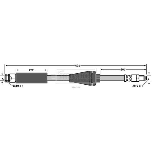 Borg & Beck Brake Hydraulic Hose Line Front Right BBH7779