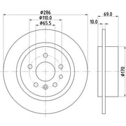 DON 2 x Solid Brake Discs fits Saab 9-5 1997-2009 1.9 2.0 2.2 2.3 3.0