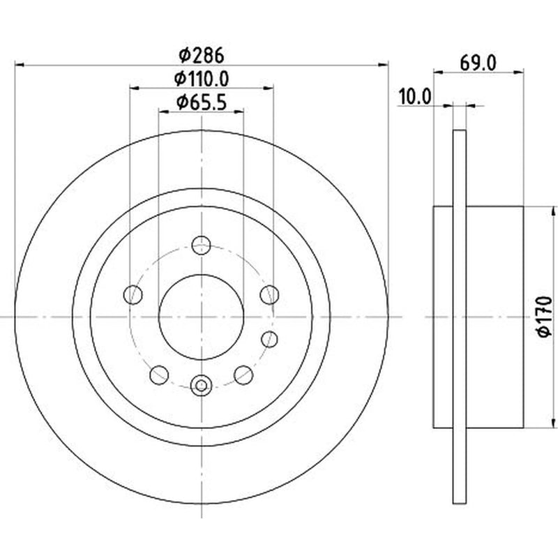 Mintex 2 x Solid Brake Discs fits Saab 9-5 1997-2009 1.9 2.0 2.2 2.3 3.0