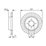 Bosch 2 x Vented Brake Discs