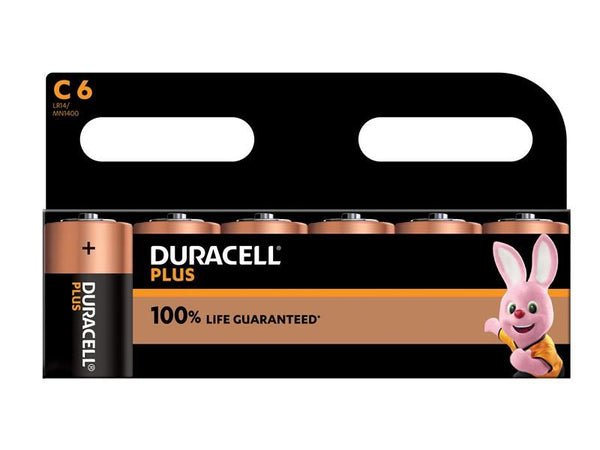 Duracell C Cell Plus Power +100% Batteries (Pack 6) Duracell - Dynamic Drive