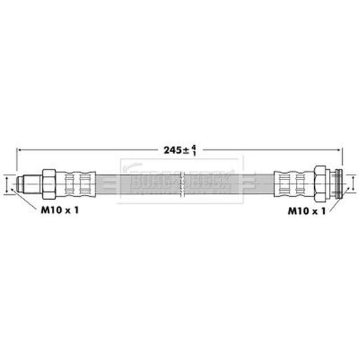 Borg & Beck Brake Hydraulic Hose Line outer BBH6950