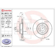 Brembo 2 x Internally Vented Front Brake Discs 09.A913.11-x2