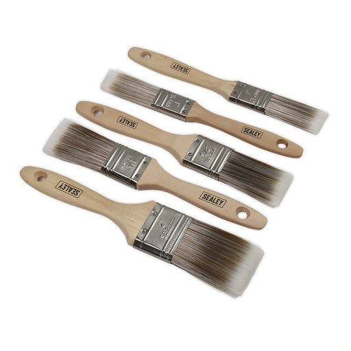 Sealey Wooden Handle Paint Brush Set 5pc SPBS5W Sealey - Dynamic Drive