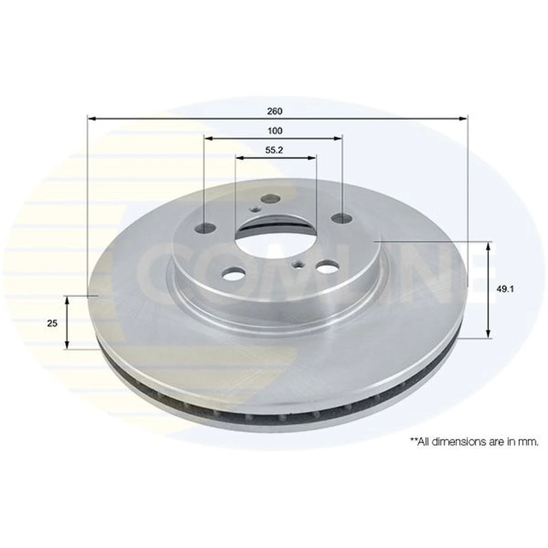 Comline Front Brake Discs & Pads fits Toyota Corona 1991-1996 1.8