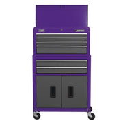 Sealey Topchest & Rollcab Combo 6 Drawer - Purple/Grey AP2200BBCP Sealey  - Dynamic Drive