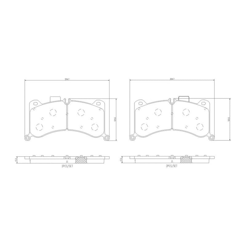 Brembo 4 x Front Brake Pad Set fits Audi E-Tron 2018-2023