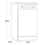 Baridi Slimline Freestanding Dishwasher 45cm Wide 10 Place Settings - Black Baridi - Dynamic Drive