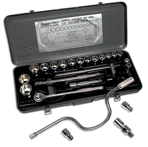 Kamasa Socket Set 1/2"D, 24pc SS4710 Laser - Dynamic Drive