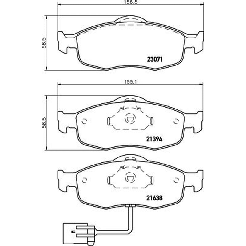 DON Front Brake Pad Set fits Ford Cougar 1998-2001 2.5
